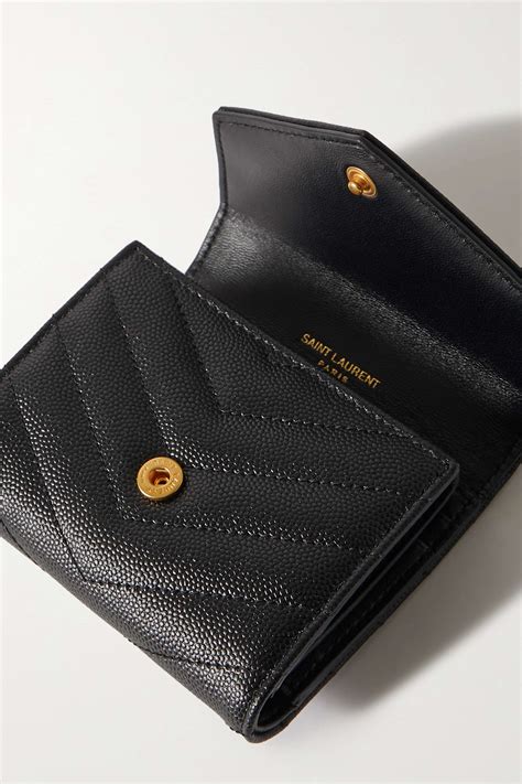 ysl monogram quilted textured-leather wallet|ysl card wallet.